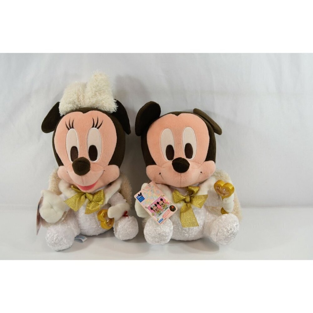 Disney Mickey Minnie Mouse Plush Angels 12" Fun Fan Amuse Toys SEGA Japan 2007